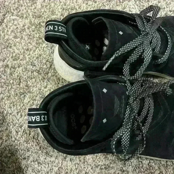 Adidas NMD C2 Men's Size 10 Shoes Black White Nubuck Trainer Sneakers preowned - Picture 7 of 8